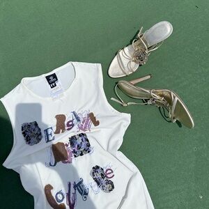 Vintage Versace Jeans Couture Scrapbook Sleeveless Tank Muscle Tee